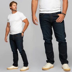 Revtown Sharp Jeans Slim Straight Leg Stretch Denim Dark Indigo Wash Blue 32x32